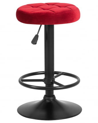 Табурет барный ДОБРИН БРУНО БЛАCК велюр Бордовый  МДЖ9-43 / DOBRIN BRUNO BLACK MJ9-43_0