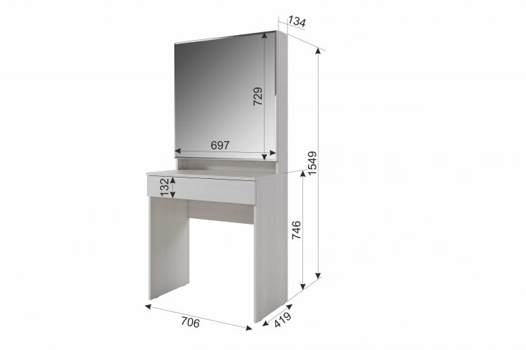 Трюмо Аурика СТА-02 белый рамух / STA-02_2