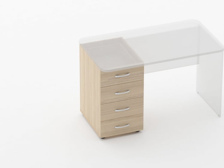 Тумба встраиваемая в стол на 4 ящика Глассй 3.12.10 Туя / Glassy_1