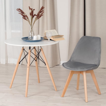 Стул ТУЛИП СОФТ (мод. 74) / 1 шт. в упаковке вельвет/дерево , 54 х 47 х 83 см , светло-серый (ХЛР19)/натуральный / TULIP SOFT (mod. (HLR19)/натуральный_8