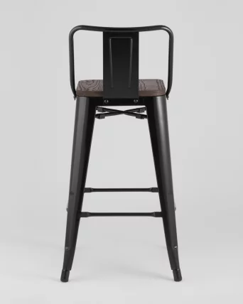 Стул полубарный Толикс Воод со спинкой Черный / Tolix Wood_5
