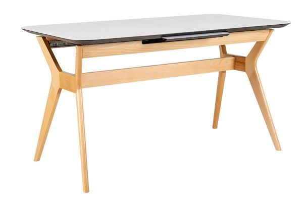 Стол раскл. Нарвик Гласс 120-150 Аутоматиc Натур/Лигхт матте гласс / Glass Automatic Natur/Light matte glass_2