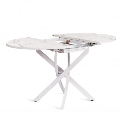 Стол МАНЗАНА ЛДСП/ХПЛ/металл, 100 х 100+30 х 75 см, Мрамор светлый/белый / MANZANA ЛДСП/HPL/металл,_5