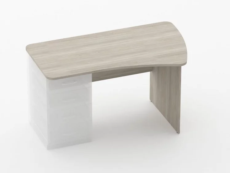 Стол эргономичный под встроенную тумбу Глассй 1.121.14Пр Дуб сантана светлый / Glassy_0