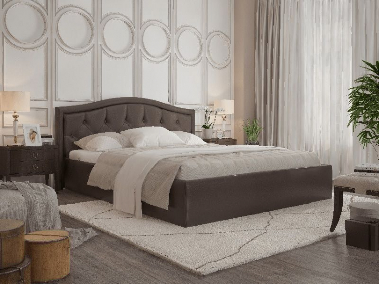 Кровать Стелла, 1200*2000 мм, искусственная кожа Лесмо бровн, коричневый / brown,_2