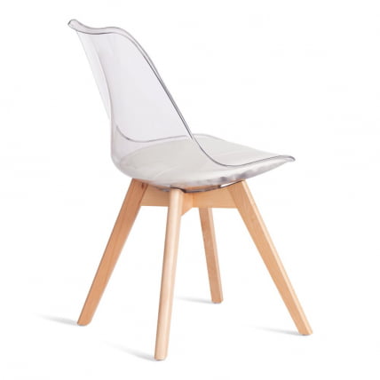 Стул ТУЛИП (мод. 73-1) дерево/пластик/экокожа, 47,5кс55кс80 см, Прозрачный (Транспарент) / TULIP (mod. 47,5x55x80 (Transparent)_2
