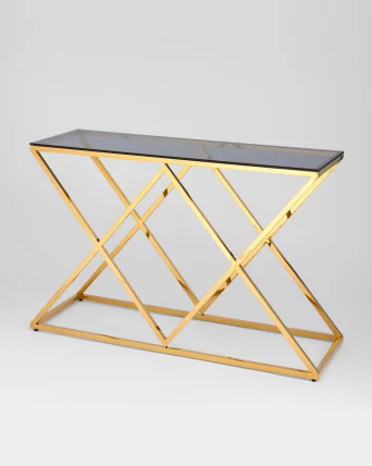 Консоль ИНСИГНИЯ 120кс40 Золото стекло смоке / 120x40 smoke_1