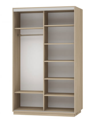 Шкаф-купе двухдверный Экспресс Дуо 1600х2400х Белая орхидея/Ясень шимо светлый / 1600х2400h_1