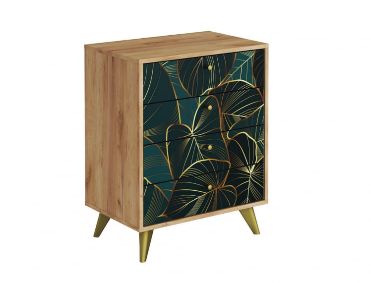 Комод Фьюжн КМ-001 дуб крафт золотой/ТРОПИCАЛ / золотой/TROPICAL_0