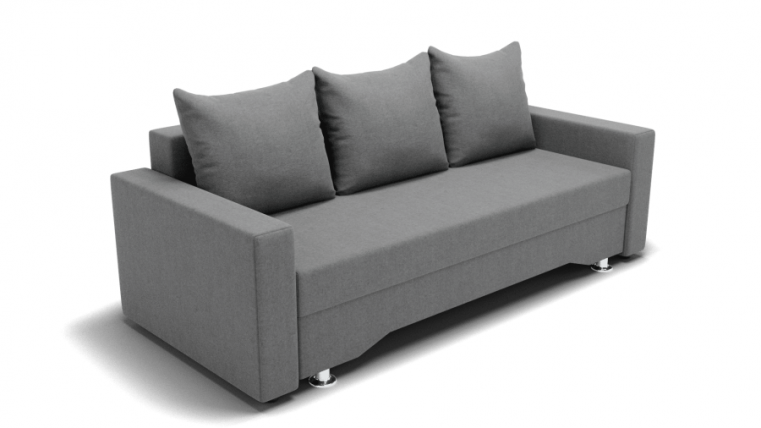 Диван Квадро-3 ППУ (ЗР) Цвет фасада: Светло серый; Тип: Прямой; Материал фасада: Металл/Велюр_0