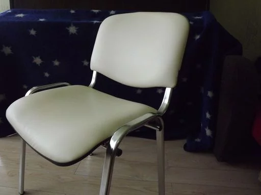 Стул для посетителей Исо CФ-001 хром кожзам Бежевый / Iso CF-001_3