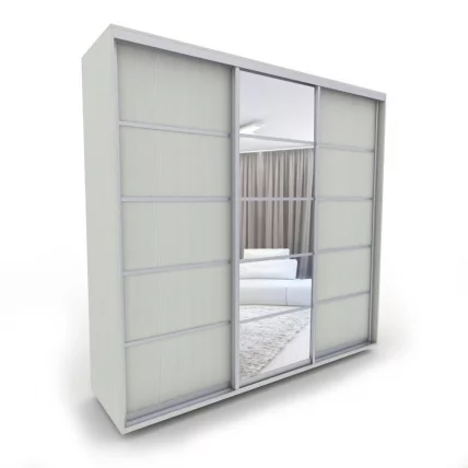 Шкаф-купе 3-х дверный Акцент-Квадро Д 2100х600 Выбеленное дерево_0