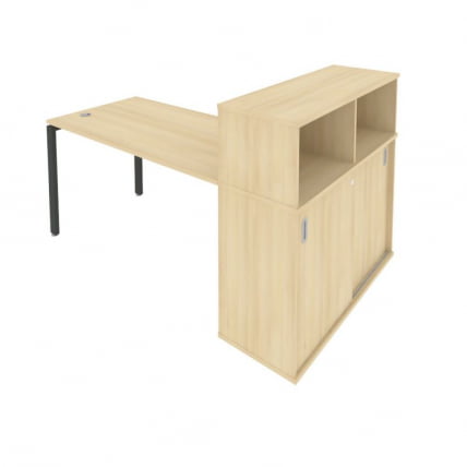 Рабочая станция с опорным шкафом-купе Метал Сйстем Б.РС-СШК-3.3 Акация/Антрацит / Metal System_0