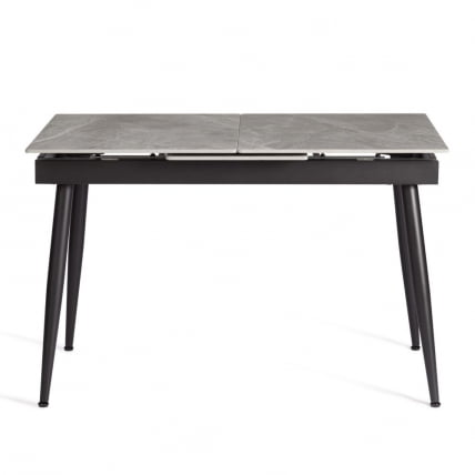 Стол обеденный Балморал / Балморал столешница керамика (глянцевая) / опоры металл, серый/черный, (120+40)х80х75 см / Balmoral_1