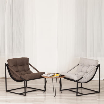 Кресло Чарли / Чарли без подлокотника рогожка, коричневый, 3М7-147, 70х70х84 см / Charli_19