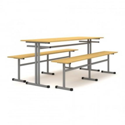 Стол обеденный 6-и местный с двумя подвесными скамьями АЛц.СТШС-6_0