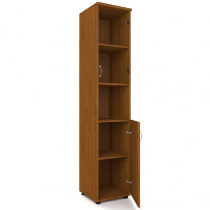 Шкаф для документов узкий с тонированными стеклами Р.П-4СТ Крафт белый_1