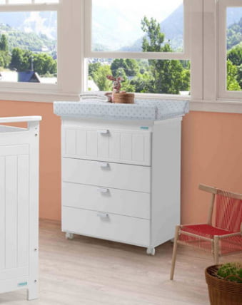 Комод пеленальный Микуна Оcситане Б-1866 Вхите Грей Старс / Micuna Occitane B-1866 White Grey Stars_0