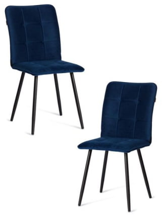 Стул обеденный Бари (2 шт. в упаковке) LT, велюр, Блуе (синий), 41х55х89 см / Bari Blue_0
