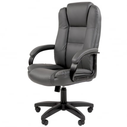 Кресло офисное CХАИРМАН 600 ЛТ (ЛТ) экокожа Серый / CHAIRMAN (LT)_1