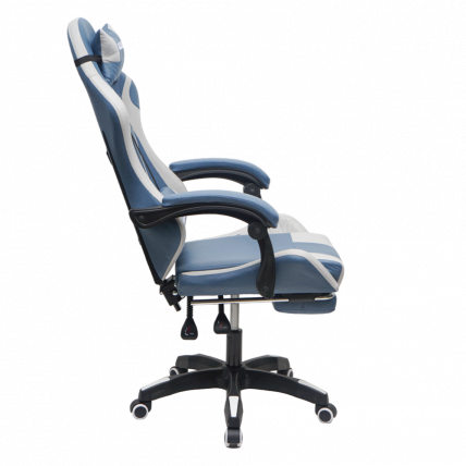 Кресло 907 КИНГКУЕЕН, замша, цвет синий с массажем, арт 907-ЛБ / KINGQUEEN, 907-LB_5