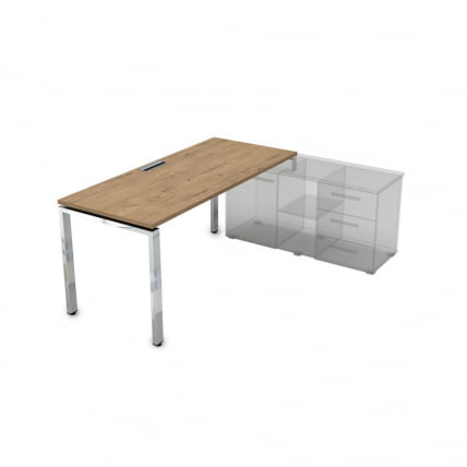 Стол рабочий, прямолинейный три опоры, правый ГЛОСС ЛИНЕ НСТП-П.979 Теаквоод / GLOSS LINE Teakwood_0