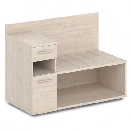 Тумба багажная с ящиком и дверью левый Орната 	Н-444 Л Дуб Верцаска Светлый / Ornata_0