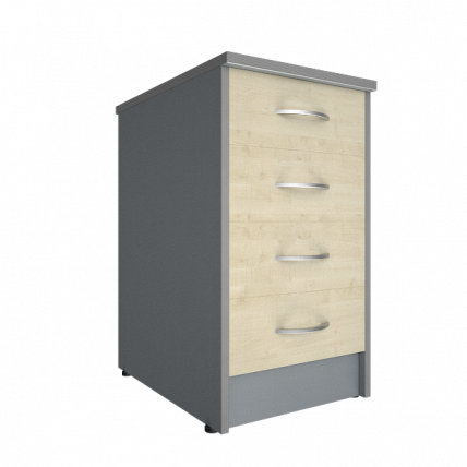 Тумба приставная (с замком) Рива А.ТП-4.1Ф-С Клен/Металлик / Riva А.ТП-4.1F-S_0