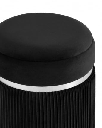 Пуф Миранда с ящиком серебро велюр Черный_3