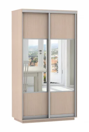 Шкаф-купе двухдверный Экспресс Дуо Комби 1200х2200х Дуб молочный / 1200х2200h_0