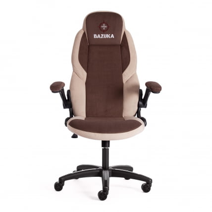 Кресло офисное БАЗУКА флок , коричневый/бежевый/коричневый перфорированный, 6/7/6/06 / BAZUKA_4