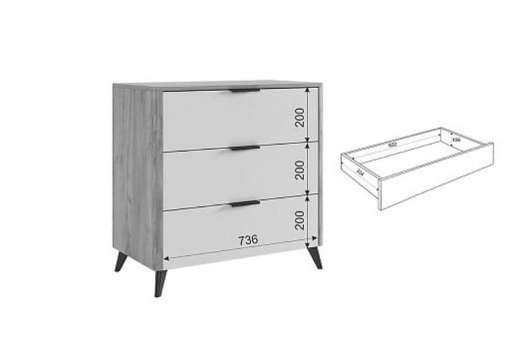 Комод Адам МСА-02 дуб крафт золотой/графит / MSA-02_3