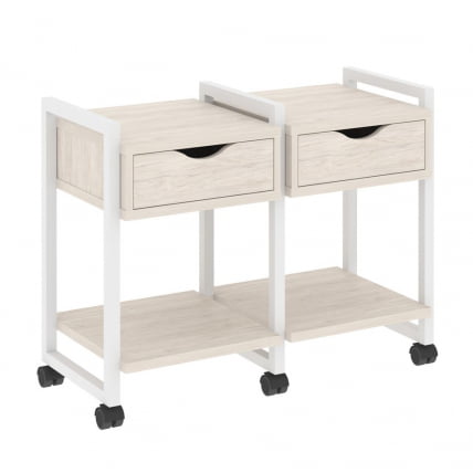 Тумба на колесных опорах наборная. Вариант №1 ЛОФТ ВР.Л-ТН-1.К Металл белый Денвер светлый / LOFT VR.L-TN-1.K_0