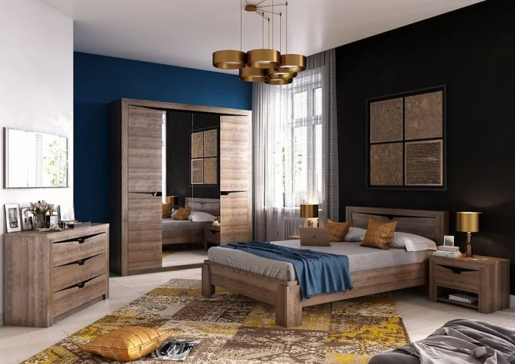 Шкаф для одежды 4-дверный Соренто 01 Дуб Стирлинг_4