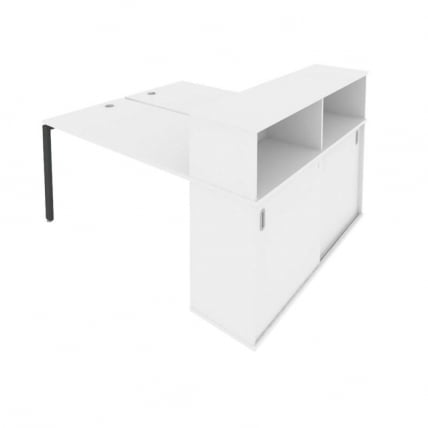 Рабочая станция с опорным шкафом-купе Метал Сйстем Б.РС-СШК-2.3 Белый/Антрацит / Metal System_0