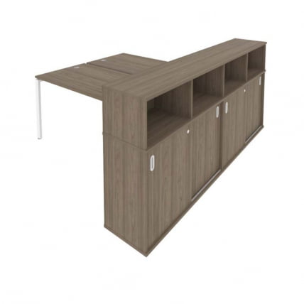 Рабочая станция с опорным шкафом-купе Метал Сйстем Б.РС-СШК-4.4 Вяз/Белый / Metal System_0