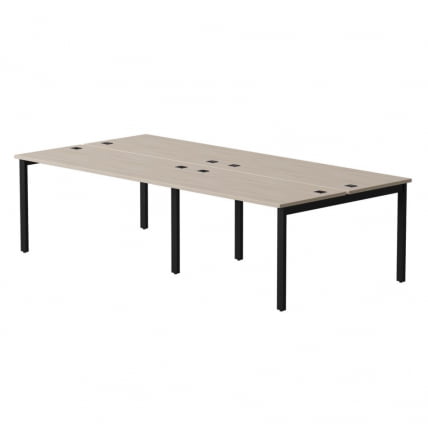 Бенч-система на 4 места на металлокаркасе, опоры 90 гр Еверпроф ЕВО 254С119 Дуб Соната Черный / Everprof EVO 254S119_0