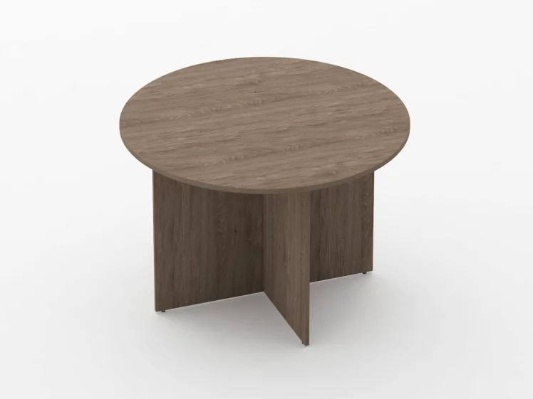 Стол для переговоров круглый Глассй 2.12 Дуб Верцаска / Glassy_0