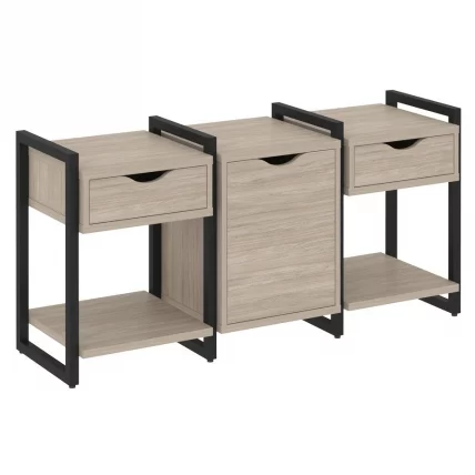 Тумба на регулируемых опорах наборная. Вариант №6 ЛОФТ ВР.Л-ТН-6.О Металл черный Дуб Аттик / LOFT VR.L-TN-6.O_0