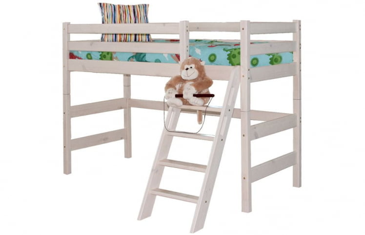 Кровать полувысокая Соня Вариант 6 с наклонной лестницей_0
