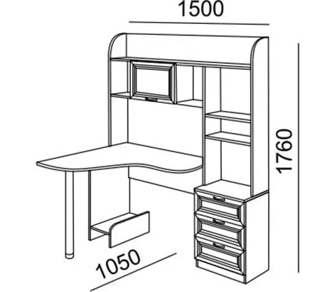 Стол компьютерный Остин Модуль №20 Ясень шимо светлый/белый_1