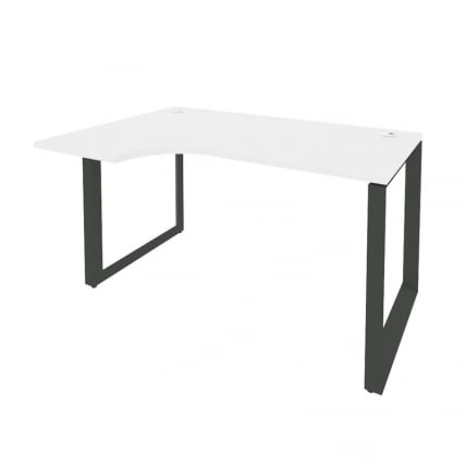 Стол эргономичный левый на О-образном м/к ОНИКС О.МО-СА-2Л Белый Бриллиант/Антрацит / ONIX O.MO-SA-2L_0