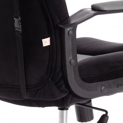 Кресло ДРИВЕР (22) флок/ткань, черный/серый, 35/ТВ-12 / DRIVER 35/TW-12_11