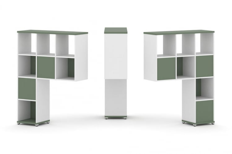 Надставка на стол высокая двухсторонняя + задняя стенка (5 шт.) CОНCЕПТ CН.ДНВ-003 Кобо Белый бриллиант Белый металл / CONCEPT CN.DNV-003_0