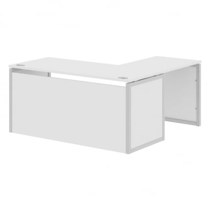 Стол письменный угловой левый КСТЕН-КП КСКПCТ 1615Х Л Белый Серый / XTEN-QP XQPCT 1615H L_0