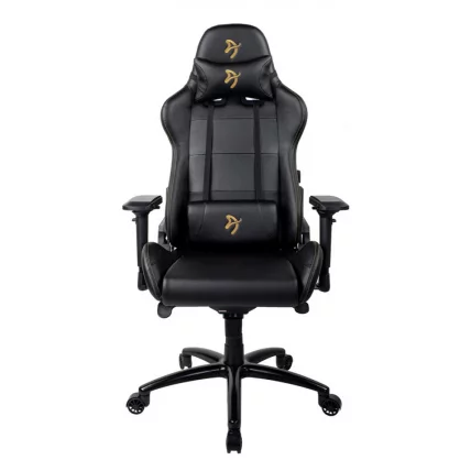 Геймерское кресло Ароззи Верона Сигнатуре Блаcк ПУ Голд Лого / Arozzi Verona Signature Black PU Gold Logo_2