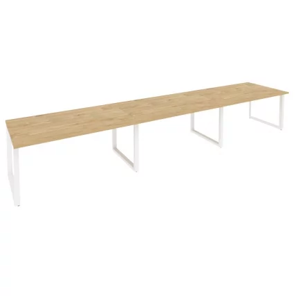 Стол переговорный (3 столешницы) ОНИКС О.МО-ПРГ-3.4 Тиквуд Светлый/Белый / ONIX O.MO-PRG-3.4_0