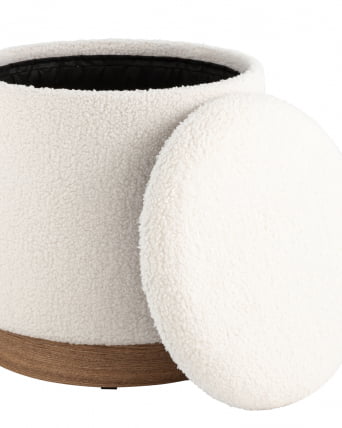 Пуф с ящиком Холли С Тедди белый / S_4