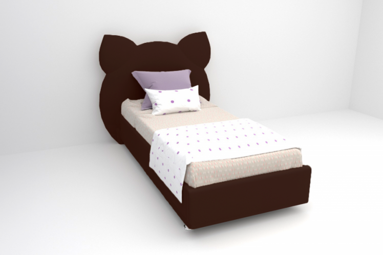 Детская кровать &куот;Котя&куот; с ортопедическим основанием Цвет фасада: Коричневый; Цвет корпуса: Коричневый; Материал фасада: Искусственная кожа; Размер: 1200х2000 мм; Спальное место: 1200х2000 мм / "Котя"_0