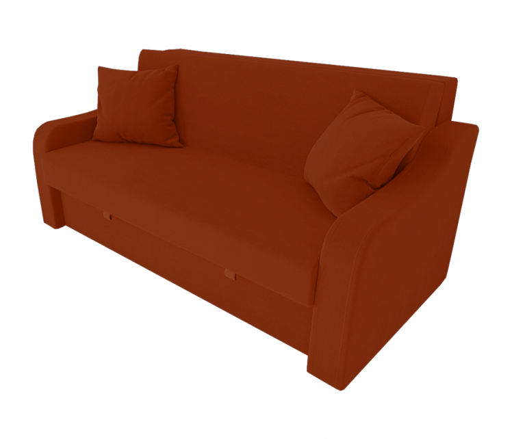 Диван Аккорд Большой (Берхоусе) Цвет фасада: Оранж Велюто 27; Тип: Прямой; Материал фасада: Металл/Велюр / (Berhouse)_0